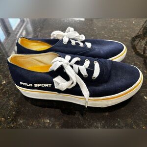 Polo by Ralph Lauren Men's Dark Blue Canvas Sneakers